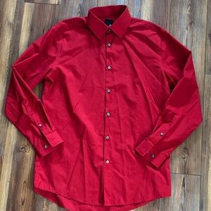 J F Ferrar Men's Red Dress Shirt Medium